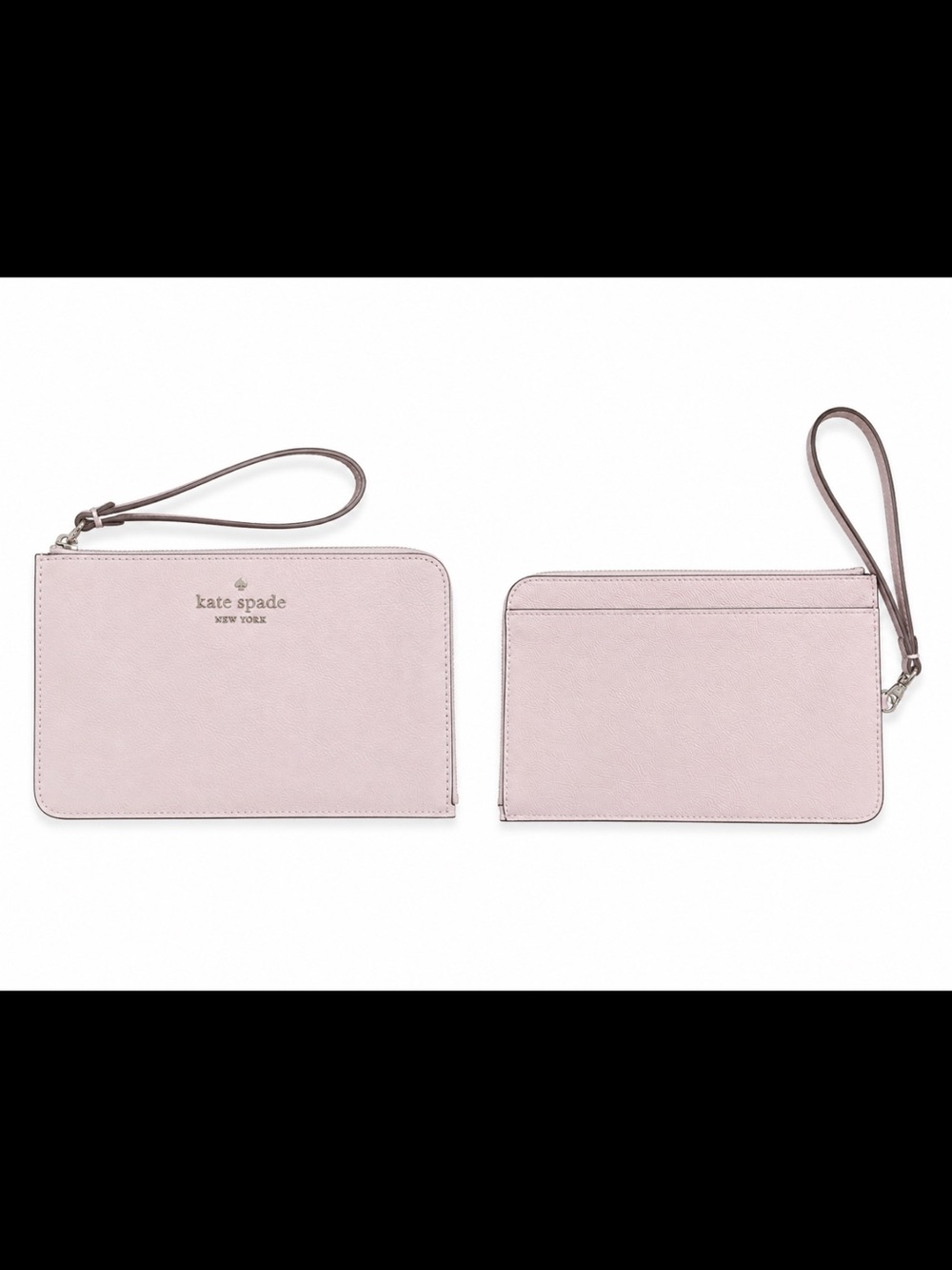 kate spade Blush Pink Leather Zip Wristlet with Detachable Strap